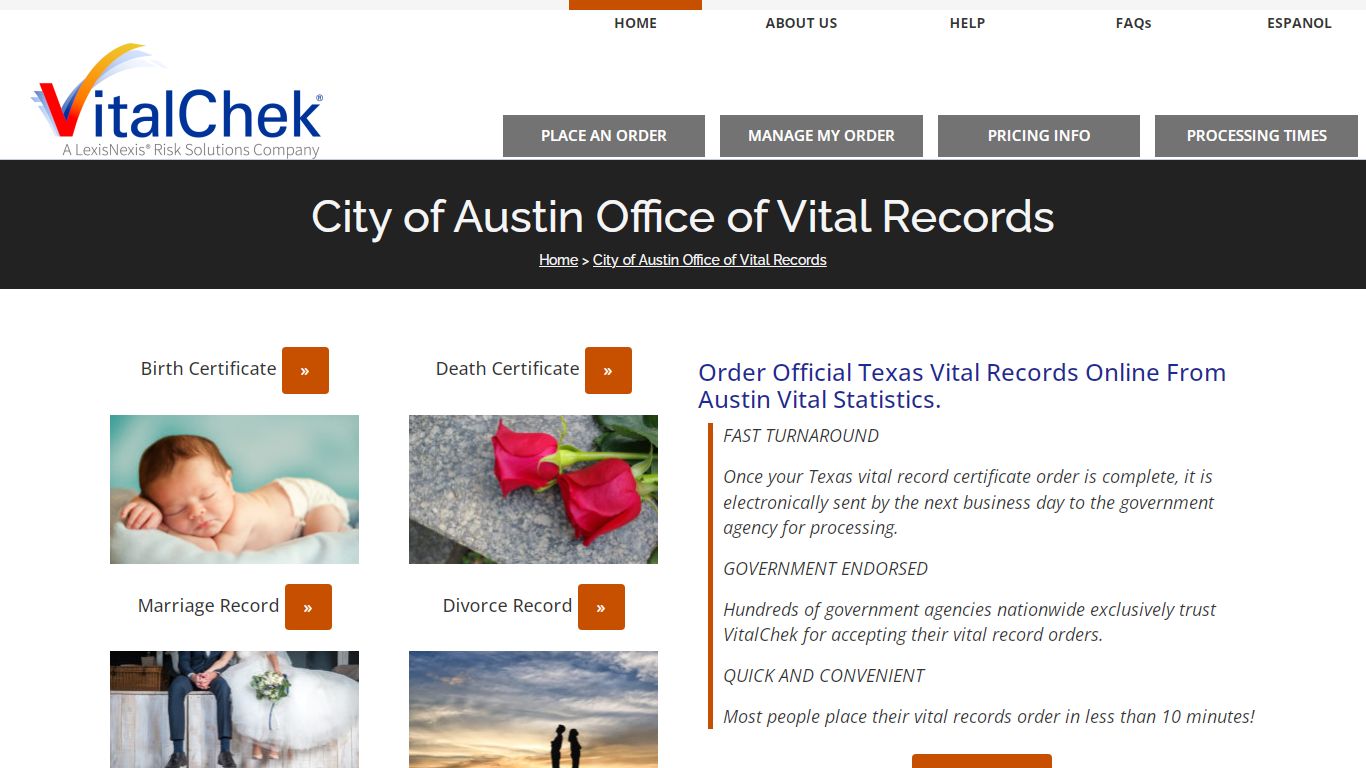 Austin (TX) Vital Records | Order Certificates - VitalChek